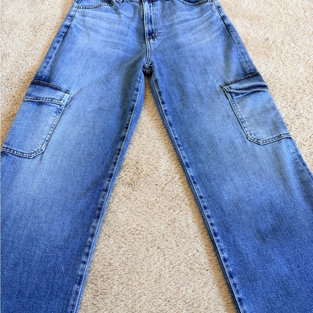 AG Adriano Goldschmied Women’s Relaxed Cargo Blue Jeans